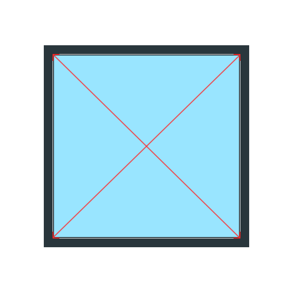 Determine the squareness of window