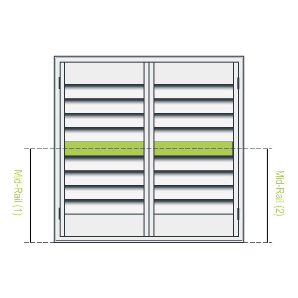 Shutter Panel Layout Face Fit - Mid Rail - LRTB Even