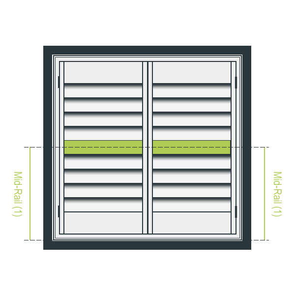 Shutter Panel Layout Recess Fit - Mid Rail - Frame - LRTB Even